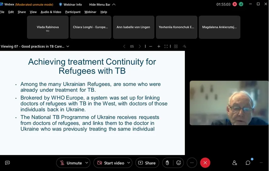 TB Europe Coalition Chair of the Board gave a speech at the webinar «Good Practices and Ensuring Prevention & Care for People on the move»