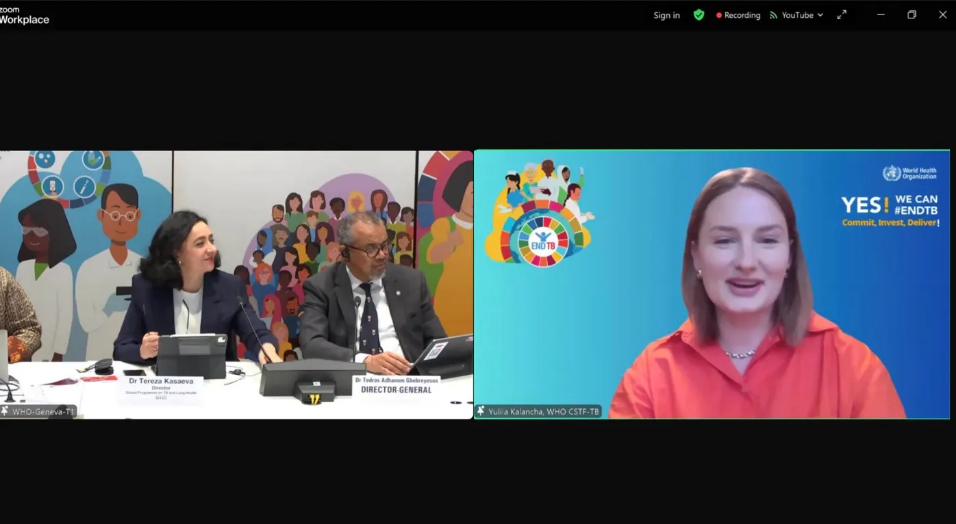 Yuliia Kalancha represented civil society at the WHO World TB Day Talk Show